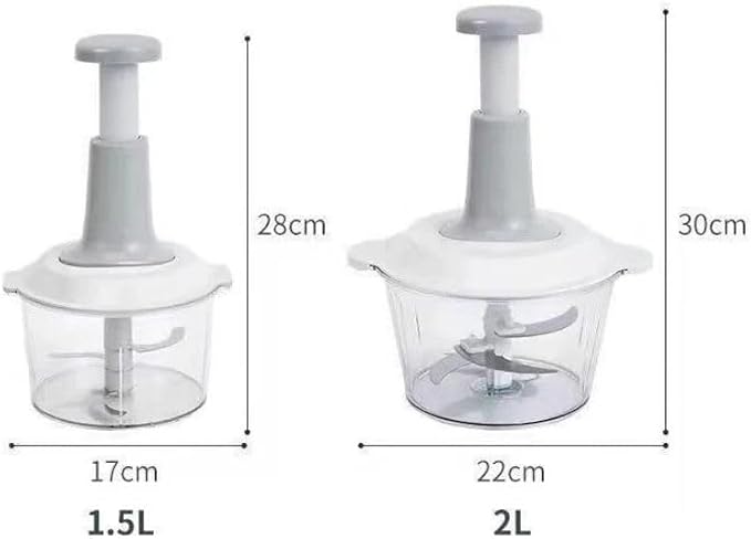 Manual vegetable Cutter Chopper, food processor Large 1.5L Bowl Effortless Meat Mincer Fruits and Herbs Chopper Garlic Onion Hand Press Manual Food Chopper (Pink)