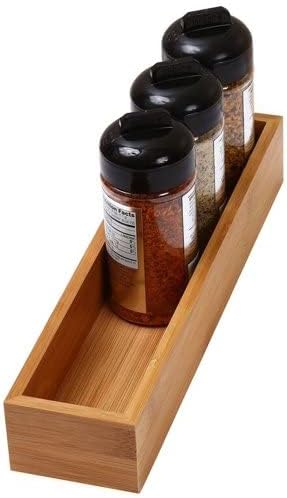 YBM Home Bamboo Drawer Organizer Storage Box for Kitchen Drawer, Junk Drawer, Office, Bedroom, Children Room, Craft, Sewing, and Bathroom, 2 Pack 3x9x2 inch