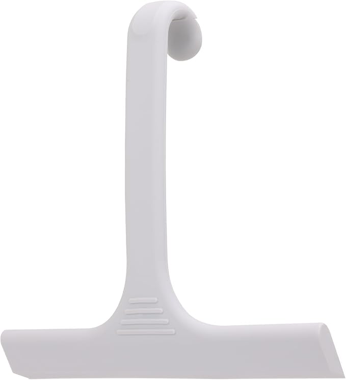 Silicone Shower Squeegee - All-in-One Design with Built-in Hook, 10 Inch Streak-Free Bathroom and car Cleaner for Glass Doors, Mirrors, Windows, Tiles Grey