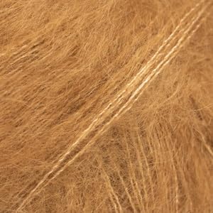 Drops Mohair and Silk Yarn Kid-Silk, 0 or Lace, 2 Ply, 0.9 oz 230 Yards per Ball (50 Caramel)
