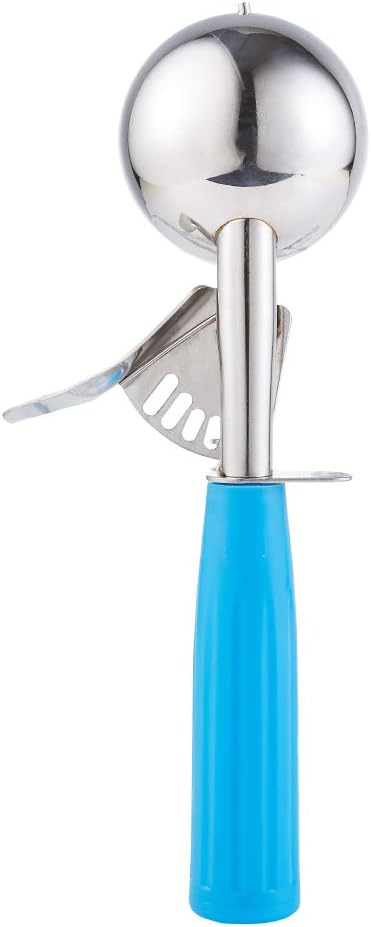 Portion Scoop - #16 (2 oz) - Disher, Cookie Scoop, Food Scoop - Portion Control - 18/8 Stainless Steel, Blue Handle