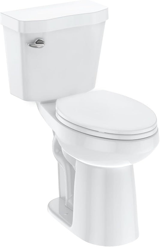 Two-Piece Toilets for Bathrooms, Extra Tall Toilet with 21" Height, Elongated with Soft Close Seat, Power Flush 1.28 GPF