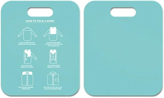 Shirt Folding Board with Easy Glide Handle, 30.5x25.3cm, Blue | PP, T Shirts Fast Folder, Space Saving, Closet and Drawer Organizer, for Shirts Sweaters Clothing