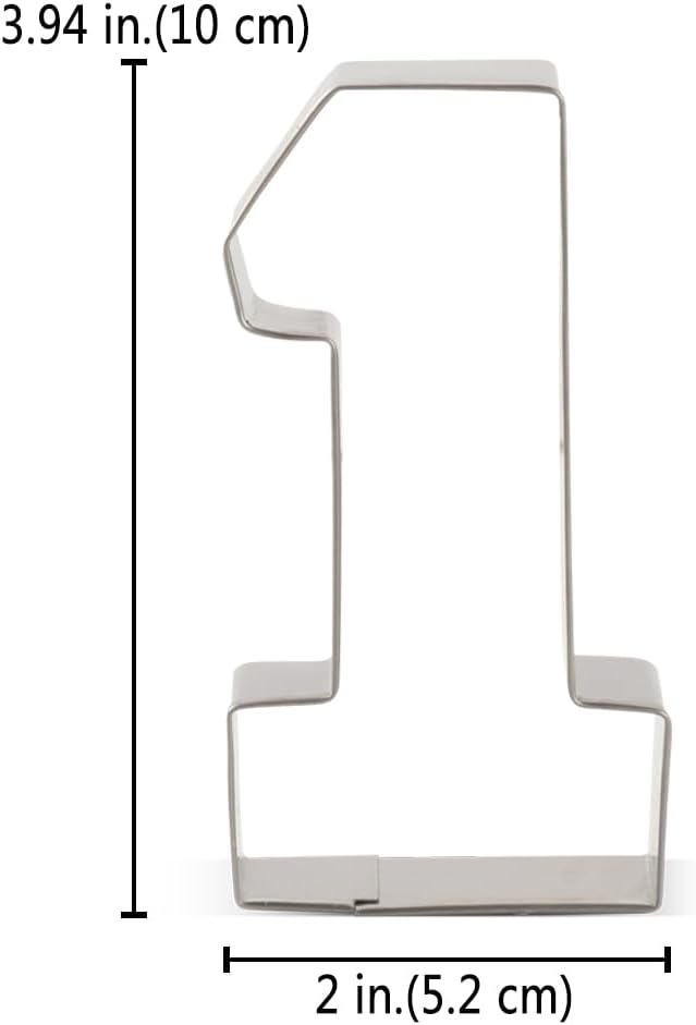 LILIAO Number One #1 Cookie Cutter, 3.93", Stainless Steel