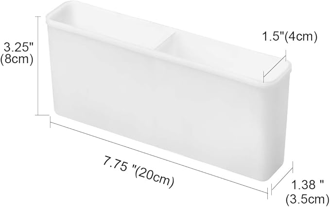 SANNO Utensil Drying Rack, Plastice Utensil Silverware Storage Holder fit for Dish Rack Over Sink, Chopsticks/Spoon/Fork/Knife Drainer Basket Flatware Storage Drainer,White, 7.75"×1.5"
