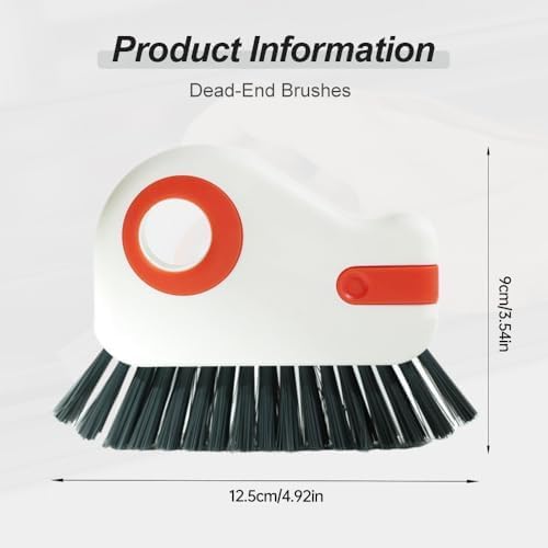 2 in 1 Groove Cleaning Brush Window Track Cleaning Tools, 2025 New Hard Bristle Crevice Cleaning Brush with Hidden Scraperfor Sliding Door Track, Window Sill, Shutter Door(Orange,2pcs)