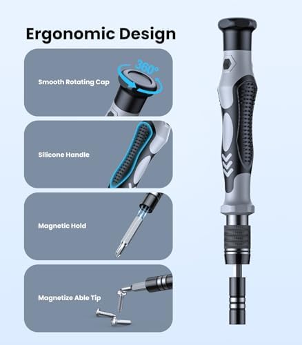 115 in 1 Precision Screwdriver Set, Professional Magnetic Tool Kit for Electronics Repair - Compatible with iPhone, Samsung Phone, Laptop, PC, PS5, Xbox, Nintendo Switch, Glasses & Watch
