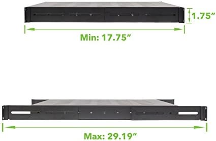 Navepoint 1U 19-Inch Fixed 4-Post Rack Mount Server Shelf with Adjustable Depth from 18-29 Inch Black