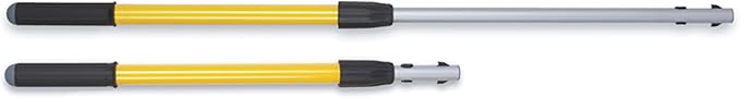 Rubbermaid Commercial Products HYGEN Quick-Connect Straight Extension/Extendable Handle/Stick, 20 - 40 inch, Yellow, Lightweight for Janitorial/Professional Microfiber Cleaning/Dusting