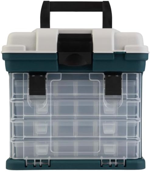 Portable Tool Box - Small Parts Organizer with Drawers and Customizable Compartments for Hardware, Fishing Tackle, Beads, or Crafts by Stalwart (Gray) (Pack of 2)