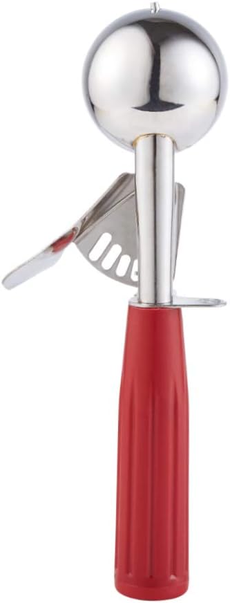 Saebye Cookie Scoop - #24 (1.35 oz) - Disher Scoops, Portion Scoop - Portion Control - 18/8 Stainless Steel, Red Handle