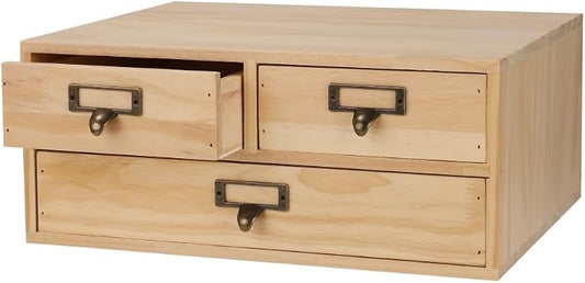 Wooden Storage Box Apothecary Drawers Vintage Wooden Box Wood Desktop Organizer Countertop Drawers Library Card Catalog Cabinet Apothecary Cabinet（WOOD 03）