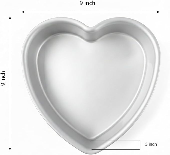 Heart Shaped Cake Pans, 9 × 3 Inch, 1PC | Aluminum, For Wedding, Party, Family Occasions, For Chocolate, Bread