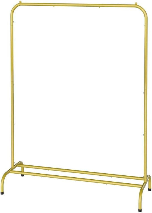Clothing Clothes Rack with Storage Shelf, 45" L Standard Garment Rack for Hanging Clothes, Metal Portable Wardrobe Rack for Laundry Room, Bedroom, Gold