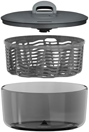 Zyliss Easy Spin Salad Spinner Large, Non-Slip Base, Serving Bowl, AquaVent™ Technology, Retractable Cord and Brake System, Easy to Clean