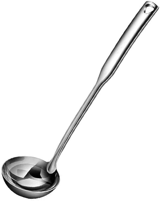 Siaiqiang Soup Ladle,11.8 Inch 18/10 Stainless Steel Heavy Duty Large Gravy Ladle,Kitchen Accessories for Stirring,Soups,Cooking,Sauces,Chili,Stew(1pack)