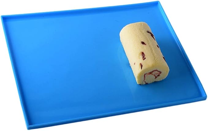 Silicone Cake Roll Maker,Silicone Baking Mat,Multipurpose Nonstick Pastry Mat, Swiss Roll Cake Mat Flexible Baking Tray Mold Baking-2pack(10''12'', Blue)
