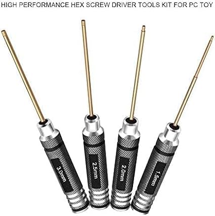 4pcs 1.5mm 2.0mm 2.5mm 3.0mm Hex Screw Driver Set Titanium Hexagon Screwdriver Wrench Tool Kit for Multi-Axis FPV Racing Drone RC Quadcopter Helicopter Car Models