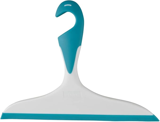 WENKO 20177100 Bathroom Squeegee Loano Light Blue - for Bathroom and Shower, Plastic, Light Blue