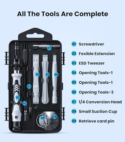 115 in 1 Precision Screwdriver Set, Professional Magnetic Tool Kit for Electronics Repair - Compatible with iPhone, Samsung Phone, Laptop, PC, PS5, Xbox, Nintendo Switch, Glasses & Watch