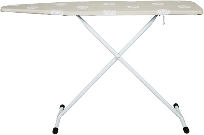 Ironing Board,T-Leg Ironing Board Full Size,53" x 14" Ironing Boards,Foldable with Cotton Pad Cover Home Use-Beige