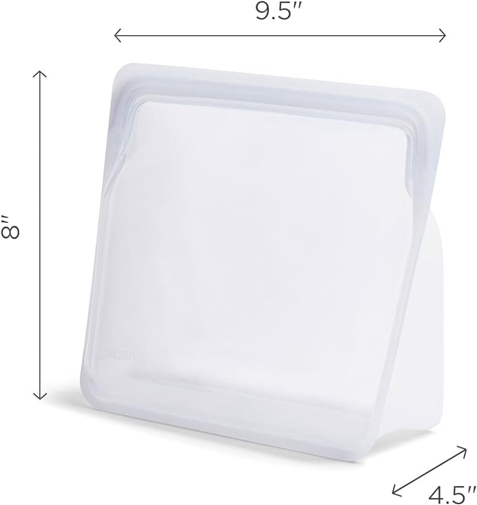 Stasher Silicone Reusable Storage Bag, Stand-Up Mega Bag, Reusable Freezer Bags, Microwave, Dishwasher, Oven Safe, Sous Vide, Premium Lunch Container, Eco Friendly, Food Storage Bags, 104 oz, Aqua | Reusable Food Bag