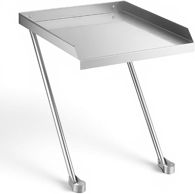21" x 18" Commercial Stainless Steel Detachable Drainboard for Utility Sinks, Heavy Duty 18 Gauge Type 304 Sink Drain Board, Side Mounted Dish Drying Shelf, Sloped Drainage Tray