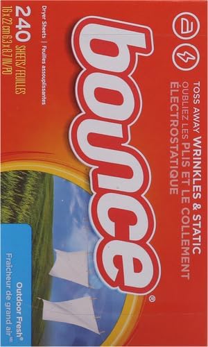 Bounce Dryer Sheets, Outdoor Fresh, 480 Count | Static Control | Wrinkle Fighters | 2 Packs of 240