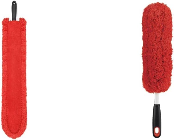 OXO Good Grips Under Appliance Microfiber Duster 4%22 x 1/2%22 x 33-1/2%22 h & Good Grips Microfiber Hand Duster