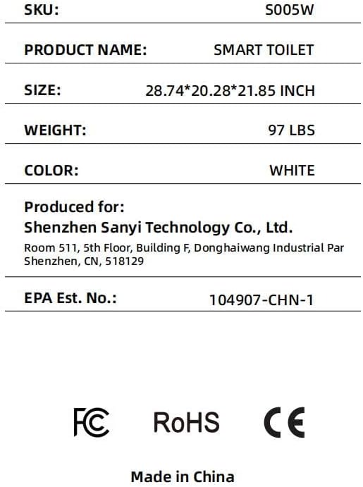 Smart Toilet with Bidet Built In, One Piece Elongated Japanese Toilet with Tank, Heated Seat Warm Water, LED Fahrenheit Display, Foot Kick Control, Self Cleaning Nozzle, Intelligent Dual Flush System