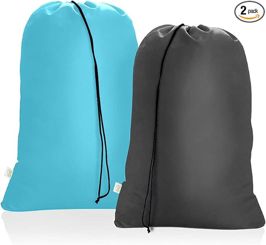 OTraki 28x45 inch Large Laundry Bags 2 Pack Heavy Duty Drawstring Laundry Wash Bags Big Hamper Replacement Liner Bag Dirty Clothes Washable for Camp Don't Drying, Melting 140-176℉ | Drawstring Big Hamper Replacement Liner Bag Dirty Clothes Washable for...