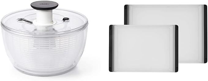 OXO Good Grips Salad Spinner (6.22 Qt.) and 2-Piece Plastic Cutting Board Set