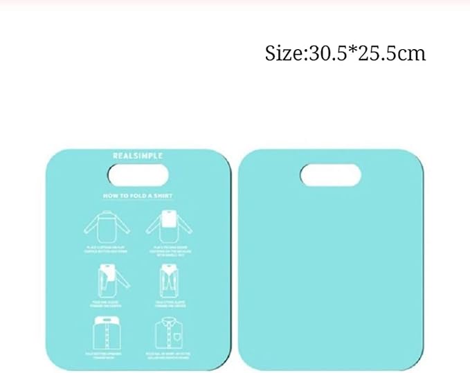 Shirt Folding Board with Easy Glide Handle, 30.5x25.3cm, Blue | PP, T Shirts Fast Folder, Space Saving, Closet and Drawer Organizer, for Shirts Sweaters Clothing