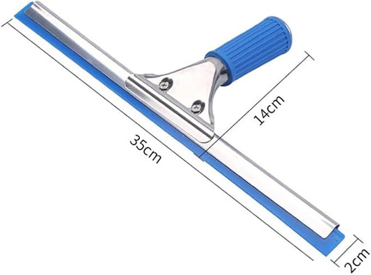 14 inch 35cm Car Windshield Glass Window Squeegee Bathroom Cleaner for Household Mirror Tile Wall Doors Cleaning (14in/35cm, Blue)