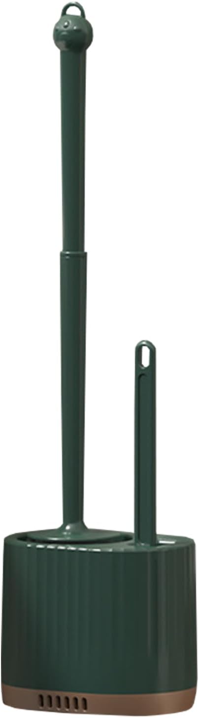 2 in 1 Toilet Bowl Brush Plunger Set,Toilet Brush and Holder Set Toilet Bowl Brush with Tweezers Long Handle,Ventilation Slots Base,Toilet Cleaner Brush for Bathroom Deep Cleaning