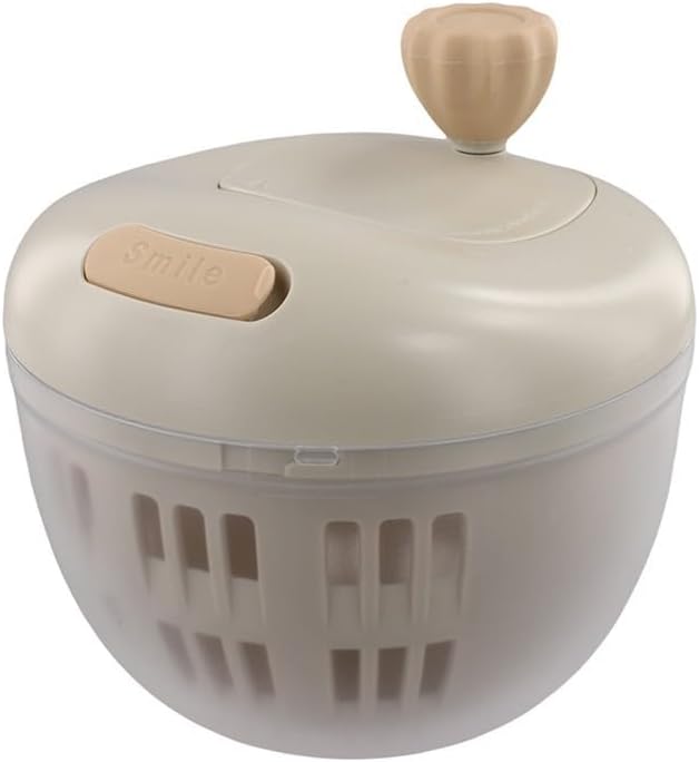 RichVibe Salad Spinner with Crank Hle Non-Slip Base Large Vegetable Dryer Washer Bowl for Kitchen Easy to Clean Greens Fruits for Family Meal Prep Light Red(grey)