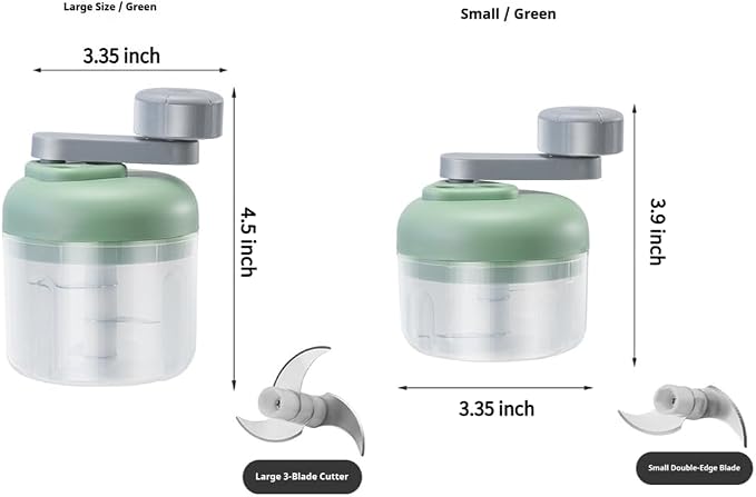 3-Speed Manual Food Chopper-Hand Crank Vegetable Chopper & Garlic Mincer for Effortless Dicing of Onions, Nuts, and Salsa - Compact Kitchen Gadget (250ML)