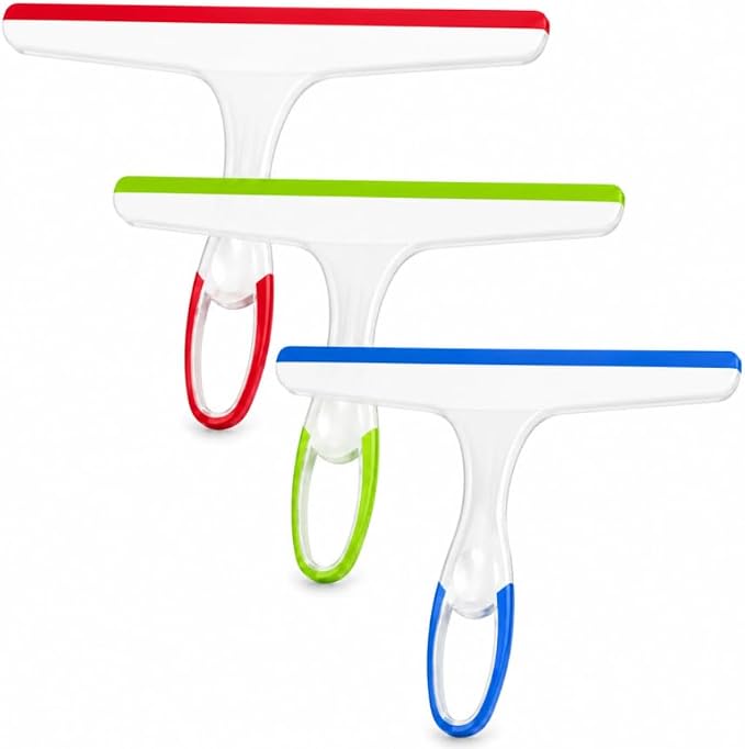 Shower Squeegee for Glass Doors, 3pcs Bathroom Squeegee for Shower Cleaner Squeegee, Window Cleaning Squeegee Glass Shower Door for Car Window Wiper Mirror Windshield