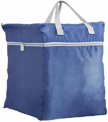 BeeGreen Navy Blue Hanging Laundry Hamper with Strap & Two Zippered Pockets Travel Laundry Bag for College Dorm Travel Day Trip Swimsuit Bathsuit