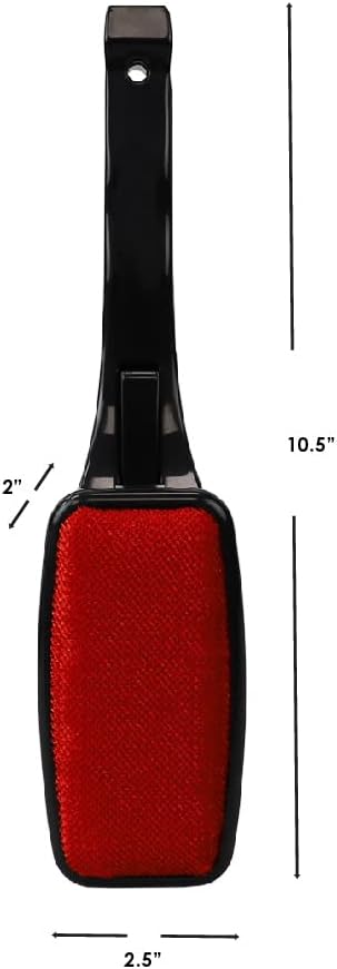 Lint Remover for Pet Hair (2 Pack), by Home Basics: Swiveling Lint Brushes for Clothes and Furniture | Plastic Garment Brush (Red)