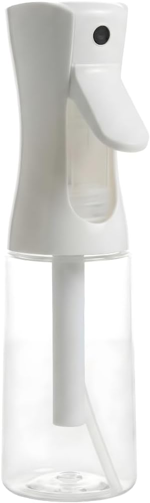 Mist Spray Bottle 200ml – Fine Mist Sprayer for Hair, Plants, Cleaning & Skincare | Refillable Salon Quality Water Mister, (Non-Toxic BPA Free) with White & Clear bottle (Pack of 1)