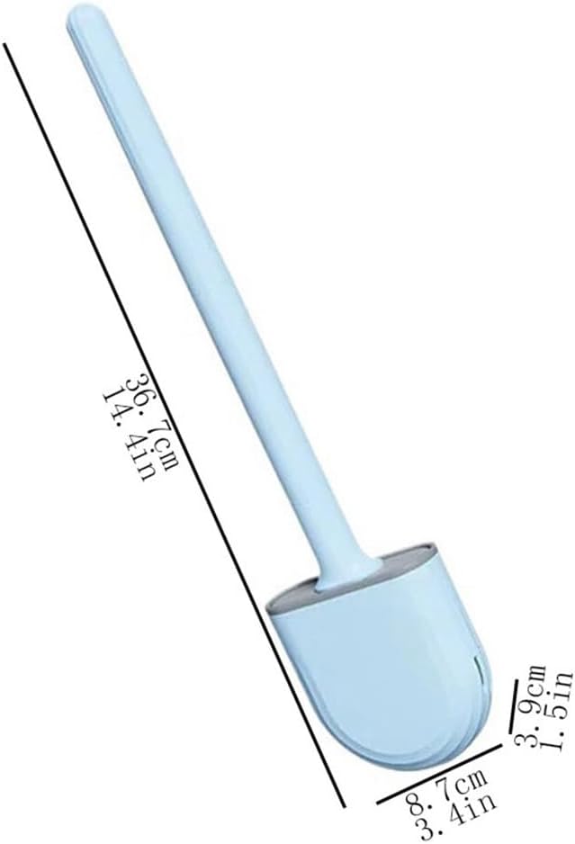 Toilet Brush Bathroom Tool Silicone Toilet Brush Holder Set Wall Mounted Toilet Brush and Holder(Orange)