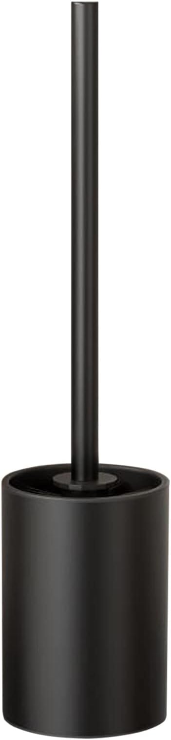 Stainless Steel Toilet Brush & Holder Set, Black, Silicone Bristles, Bathroom Cleaning Tools