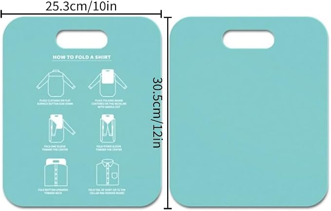 Shirt Folding Board, 12 x 10inch Cloth Fast Folder T Shirts Laundry Folder Organizer Fast Clothes Folding Board Laundry Fold Board for Home Storage (blue)