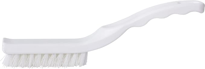 SPARTA Detail Brush Grout Brush, Crevice Brush with Hanging Hole for Bathroom, Kitchens, Countertop, Plastic, 9 Inches, White, (Pack of 6)