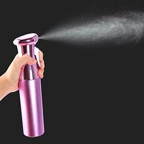 Salon Style Hair Spray Bottle, Fine Mist Continuous Spray Bottle | 10 Oz Luminous Aerosol Free Water Sprayer for Hairstyling, Plants, Cleaning Solutions Dispensing - Purple