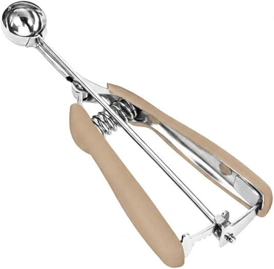 Extra Mini Stainless Steel Cookie Scoop, 1Tsp/5ml/0.17oz Tbsp Dough Scooper with Trigger Release, Ideal for Baking and Melon (#110 Brown)