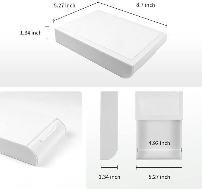 Under Desk Drawer, 2 Pack Self Adhesive Slide Out Desk Storage Drawers | Hidden Desk Drawer Organizer Attachment for Pens, Notes, Earbuds, Cables and Small Office Accessories, White