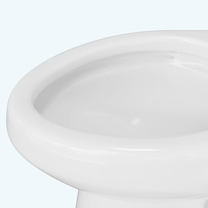 Two Piece Toilet with 19" ADA Height, Elongated Ceramic Bowl without Lid - Side Push Handle, CUPC Certified, Water Efficient 1.28 GPF