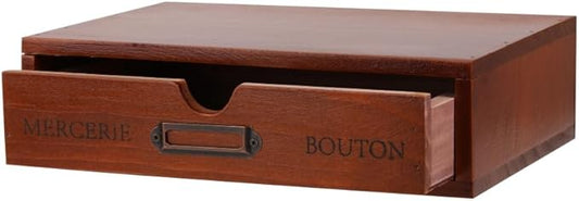 Wooden Storage Box Apothecary Drawers Vintage Wooden Drawers Wood Desktop Organizer Countertop Storage Box Library Card Catalog Cabinet Apothecary Cabinet（BROWN）